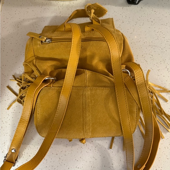 Mustard Suede Backpack - Picture 4 of 4